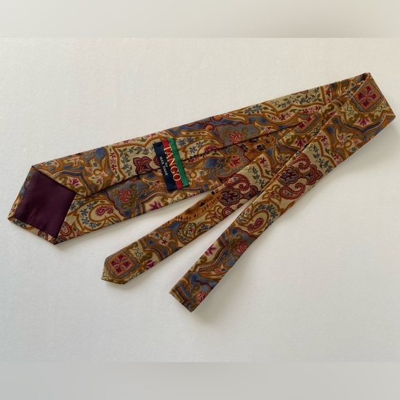Vintage‎ Tango By Max Rabb 100% Cotton Paisley Patchwork Multi Color Men’s Tie - Picture 6 of 6